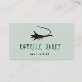 Bleke groene esthetische minimalistische wimper visitekaartje (Voorkant)
