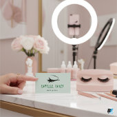 Bleke groene esthetische minimalistische wimper visitekaartje