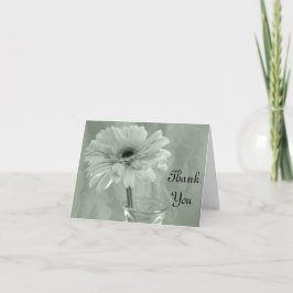 Bleke groene gefinteerde Daisy Dank u Bedankkaart