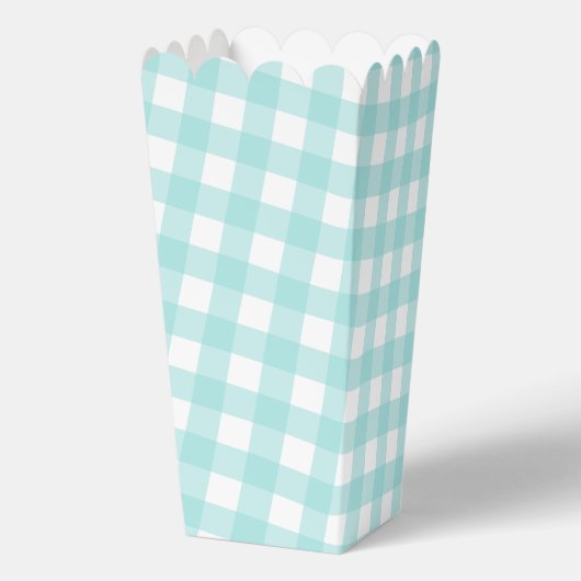 Bleke Groene Gingham Plaid Party Favoriet Popcorn Bedankdoosjes (Achterkant)