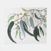 bleke groene gom blad aquarel fleece deken (Voorkant (Horizontaal))