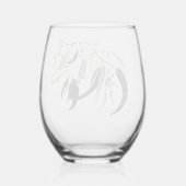 bleke groene gomblad ontworpen Drinkware Set Wijnglas Zonder Voet (Achterkant)