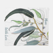  bleke groene gomblad waterverf genaamd fleece deken (Voorkant (Horizontaal))