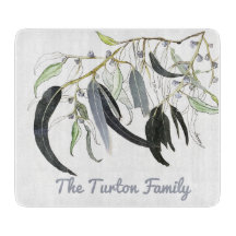 Bleke groene gombladeren Aquarel Snijplank