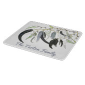 Bleke groene gombladeren Aquarel Snijplank (Hoek)