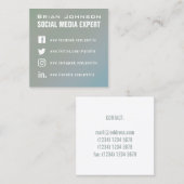 Bleke, groene, grijze vakbedekking vierkante visitekaartje (Voorkant / Achterkant)