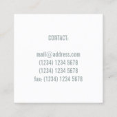 Bleke, groene, grijze vakbedekking vierkante visitekaartje (Achterkant)