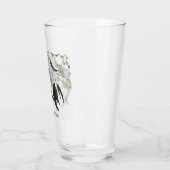 bleke groene kauwgomblad met bericht glas (Links)