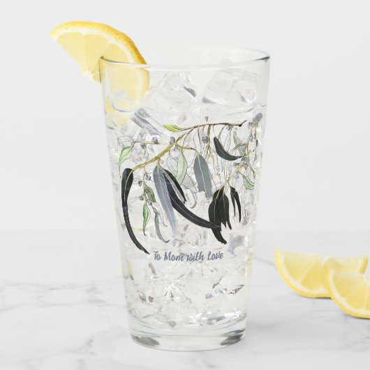 bleke groene kauwgomblad met bericht glas (Voorkant ijs)