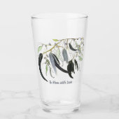 bleke groene kauwgomblad met bericht glas (Voorkant)