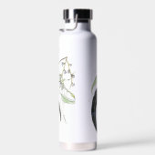 bleke groene kauwgomblad met bericht waterfles (Rechts)