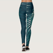 Bleke groene Leggings met bladerbladeren van de pa (Achterkant)
