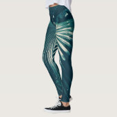Bleke groene Leggings met bladerbladeren van de pa (Links)