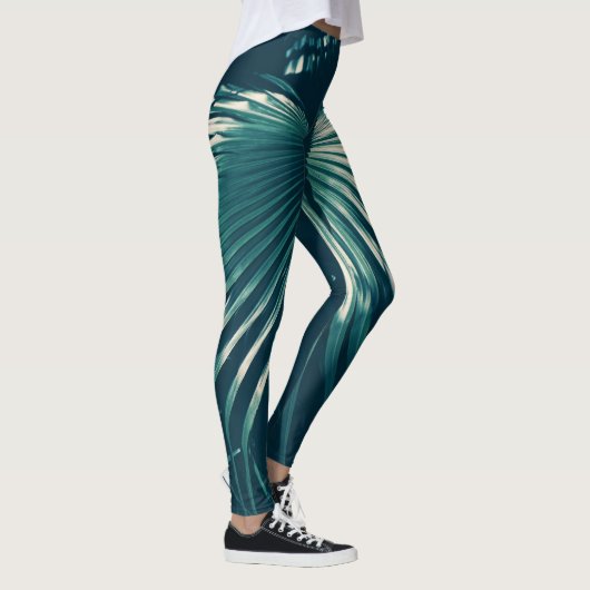 Bleke groene Leggings met bladerbladeren van de pa (Rechts)