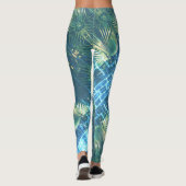 Bleke groene Leggings met bladerbladeren van de pa (Achterkant)