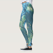 Bleke groene Leggings met bladerbladeren van de pa (Links)
