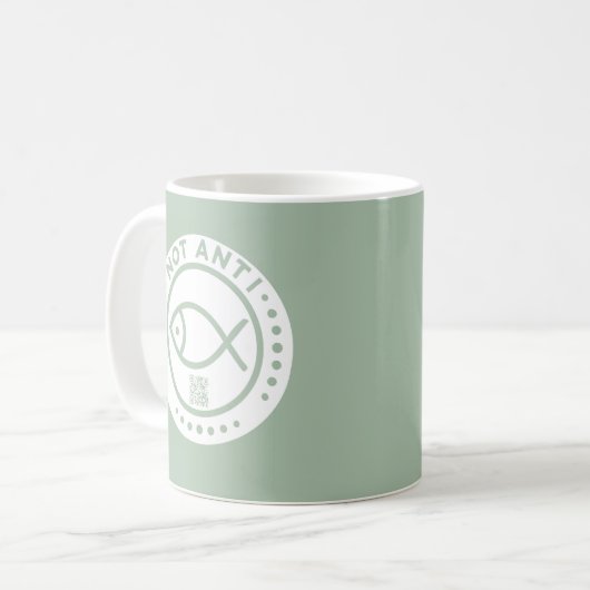 Bleke groene NotAntiFish-mok Koffiemok (Voorkant links)