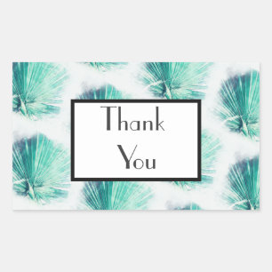 Bleke groene palm dank u bruiloft geschenk Sticker