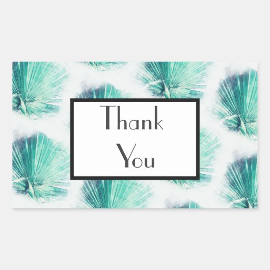 Bleke groene palm dank u bruiloft geschenk Sticker (Voorkant)