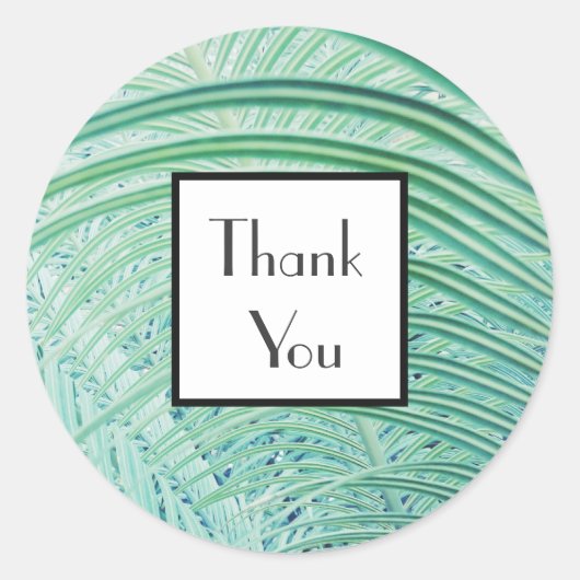 Bleke groene palm dank u bruiloft geschenk Sticker (Voorkant)