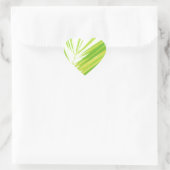 Bleke groene palmbladeren hart sticker (Tas)