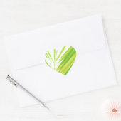 Bleke groene palmbladeren hart sticker (Envelop)