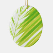 Bleke groene palmbladeren keramisch ornament (Rechts)