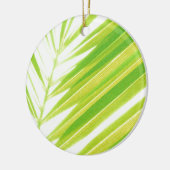 Bleke groene palmbladeren keramisch ornament (Links)