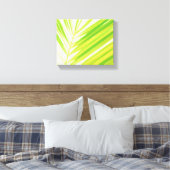 Bleke groene palmbladeren met pasta's canvas afdruk (Insitu (Slaapkamer))