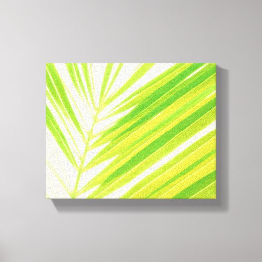 Bleke groene palmbladeren met pasta's canvas afdruk (Voorkant)