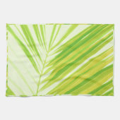 Bleke groene palmbladeren met pasta's theedoek (Horizontaal)