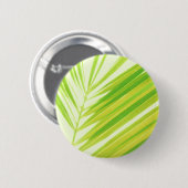 Bleke groene palmbladeren ronde button 5,7 cm (Voorkant /achterkant)