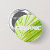 Bleke groene palmbladeren ronde button 5,7 cm (Voorkant /achterkant)
