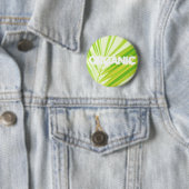 Bleke groene palmbladeren ronde button 5,7 cm (In situ)