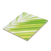 Bleke groene palmbladeren tegeltje (Zijkant)
