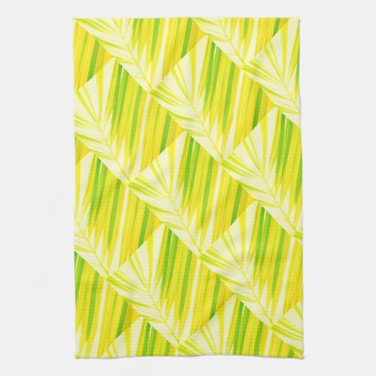 Bleke groene palmbladeren theedoek (Verticaal)