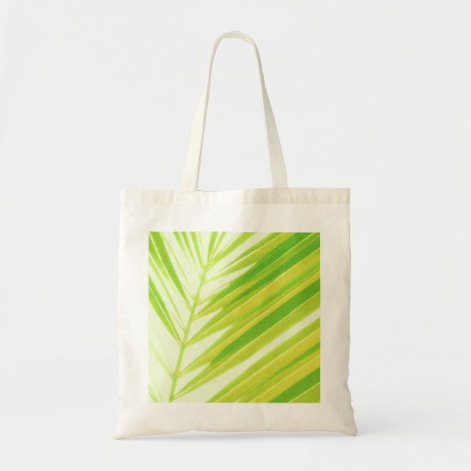 Bleke groene palmbladeren tote bag (Voorkant)