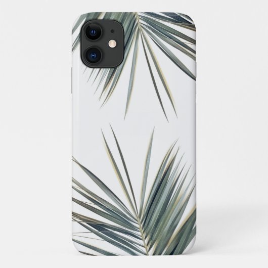 Bleke groene palmboom Leaf iPhone 11 Hoesje (Achterkant)