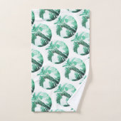Bleke groene palmboom verliest patroon bad handdoek (Handdoek)