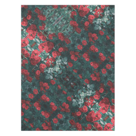 Bleke groene rode rozen bloemen afdrukken tafelkleed