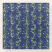 Bleke Groene Rozemarijn takken Onderzetter Glazen Onderzetter (Voorkant)