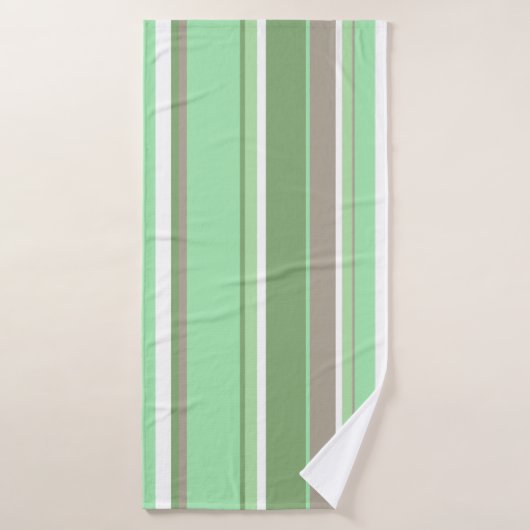 Bleke groene strepen badhanddoek (Badhanddoek)