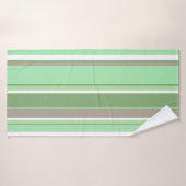 Bleke groene strepen badhanddoek (Badhanddoek)