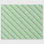 Bleke groene strepen cadeaupapier (Vlak)