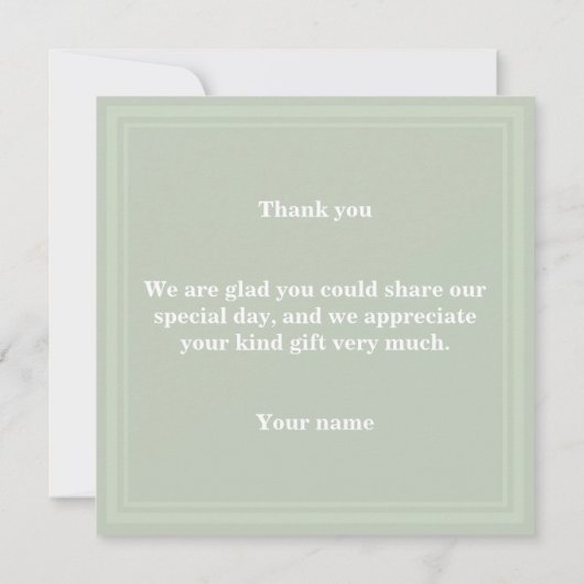 Bleke groene strepen dank u uw kaart (Achterkant)