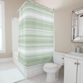 Bleke groene strepen douchegordijn (In situ)