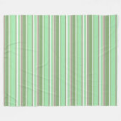 Bleke groene strepen fleece deken (Voorkant (Horizontaal))