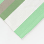 Bleke groene strepen fleece deken (Hoek)