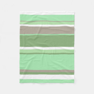 Bleke groene strepen fleece deken