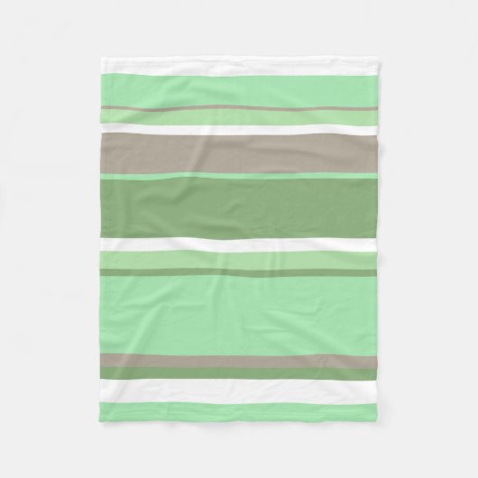 Bleke groene strepen fleece deken (Voorkant)
